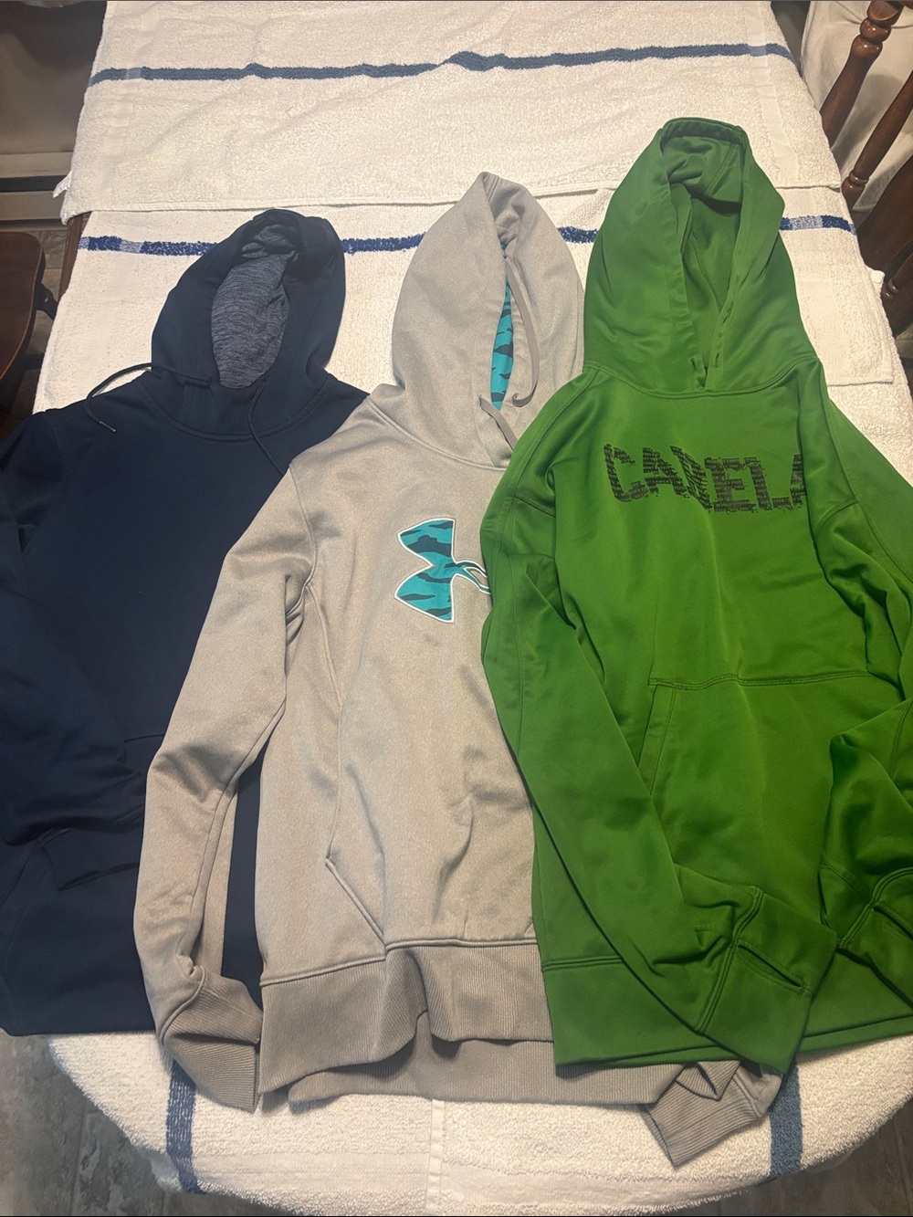 Under Armour Gray Hoodie, Navy & Green Hooded Sweatshirts - Trio
